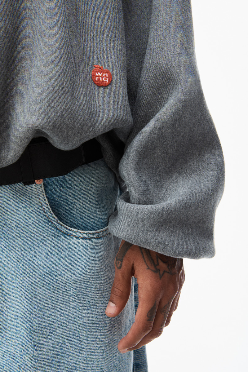 raglan turtleneck hoodie in terry with apple puffed logo 5