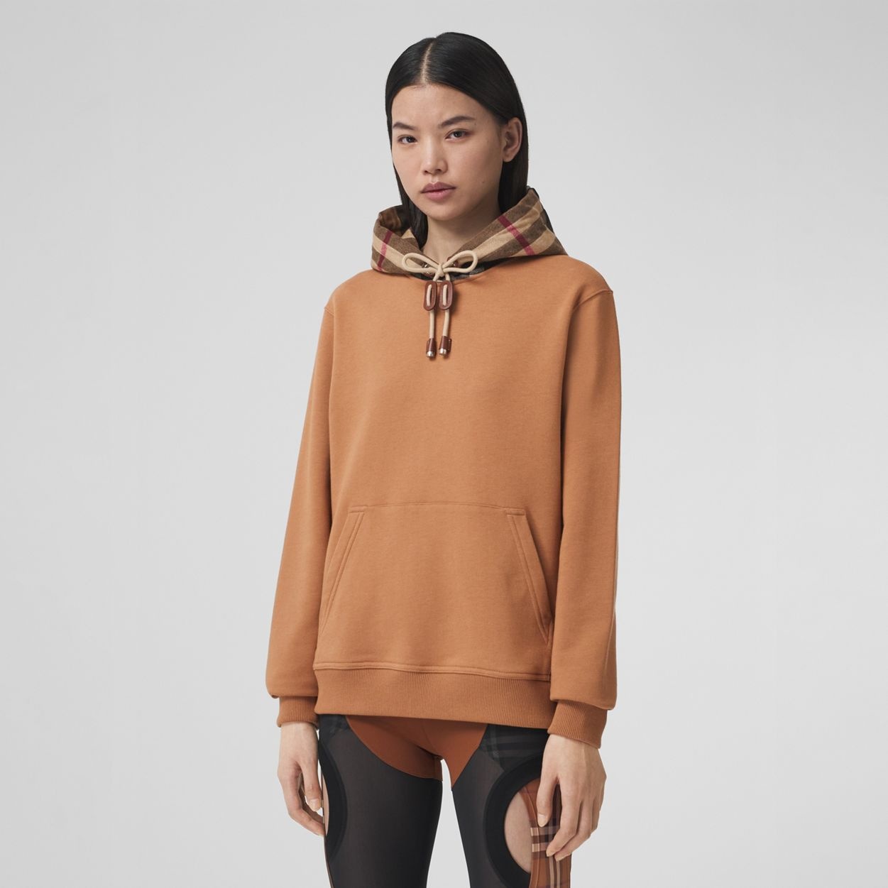 Check Hood Cotton Oversized Hoodie - 5