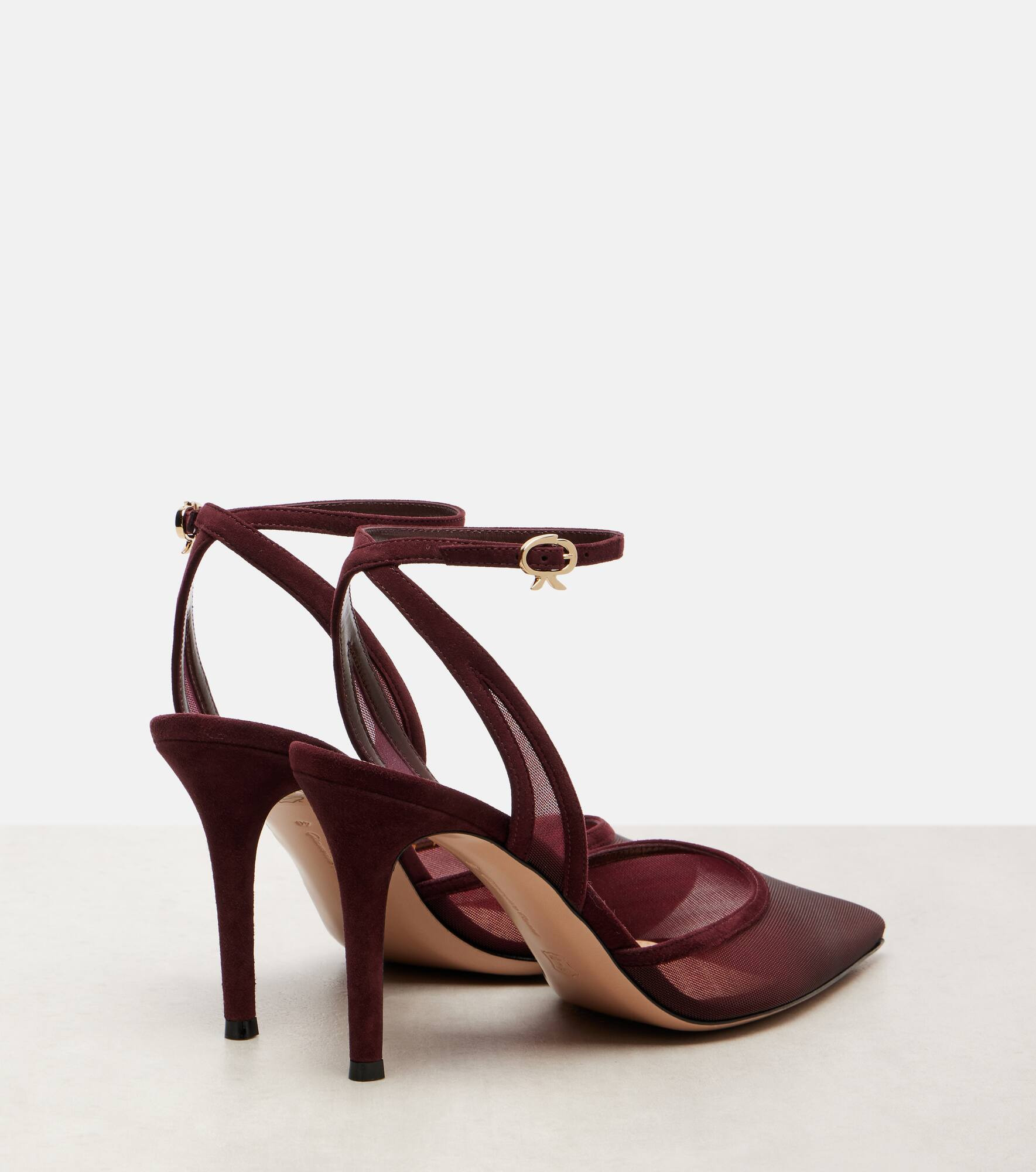 85 suede-trimmed organza pumps - 2