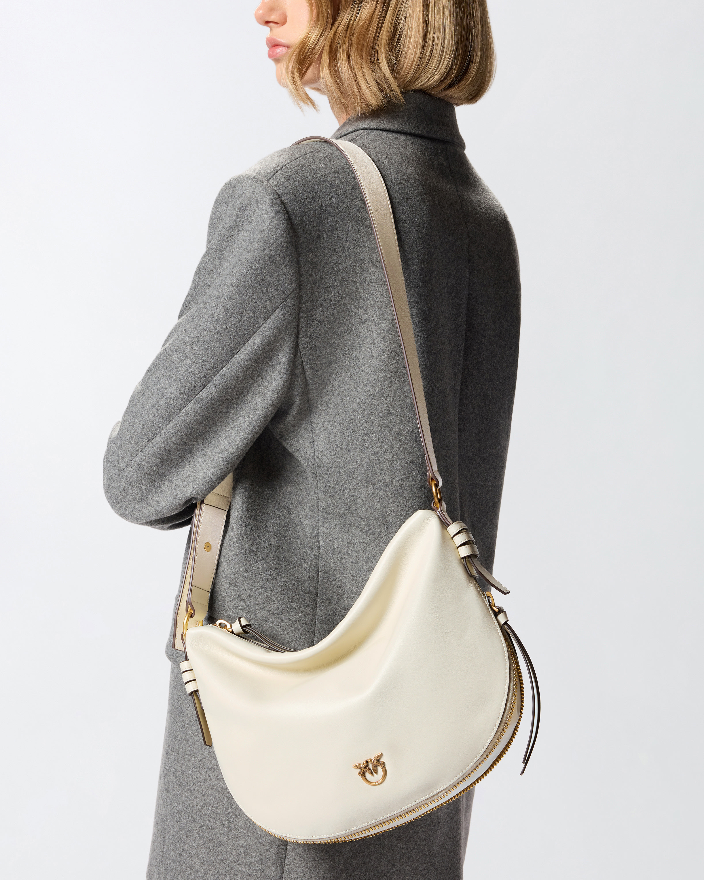 SMALL LEATHER HOBO SHOULDER BAG WITH ZIP - 5