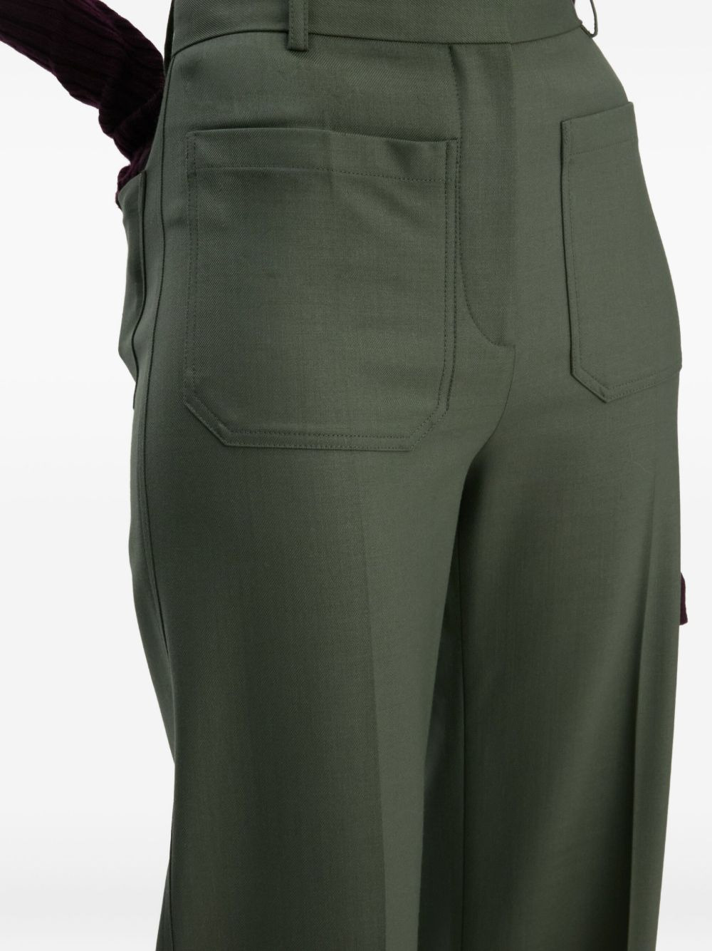 pocket-detail wide-leg trousers - 4