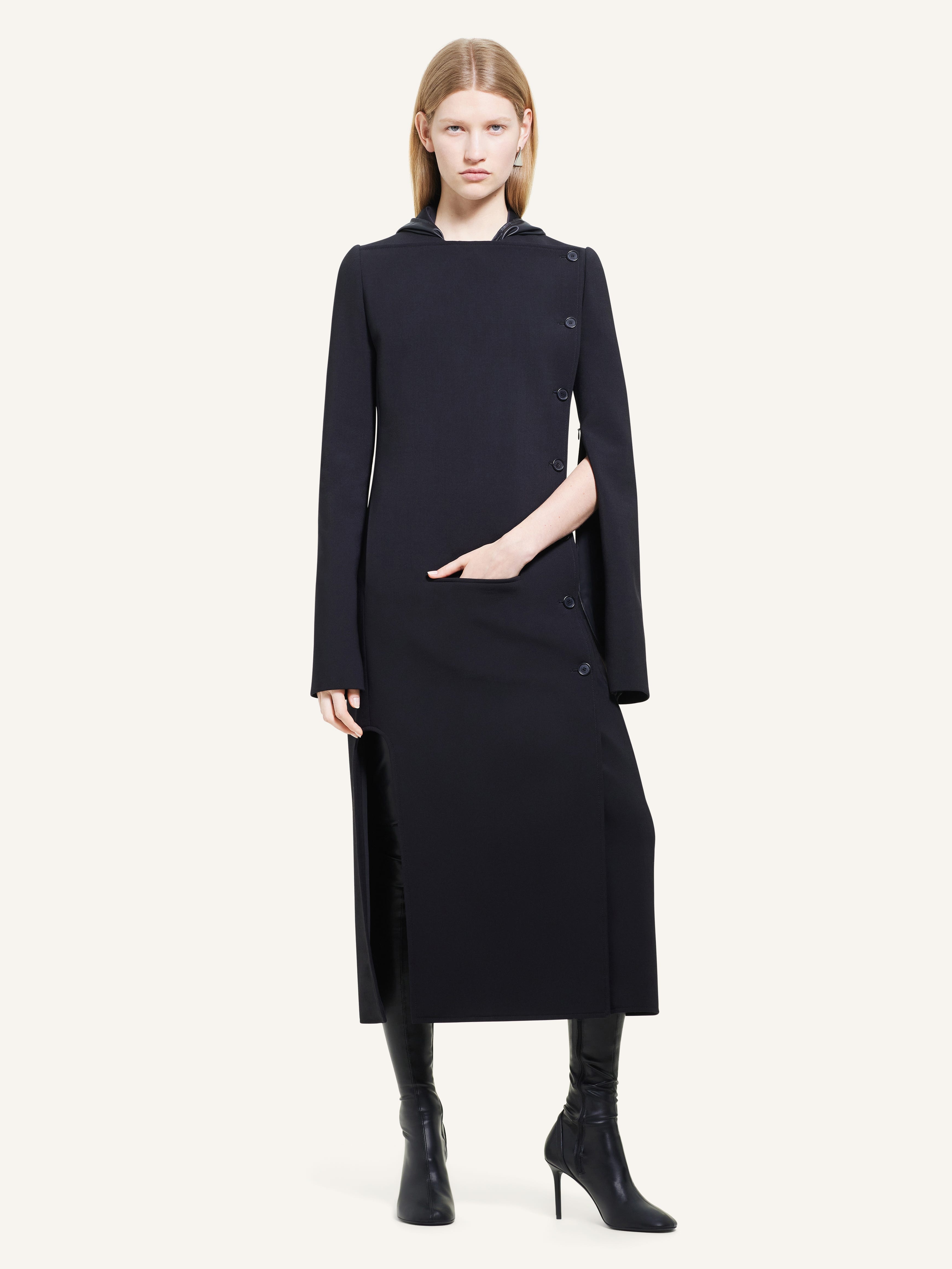 LONG BUTTONED TAILORED COAT - 2