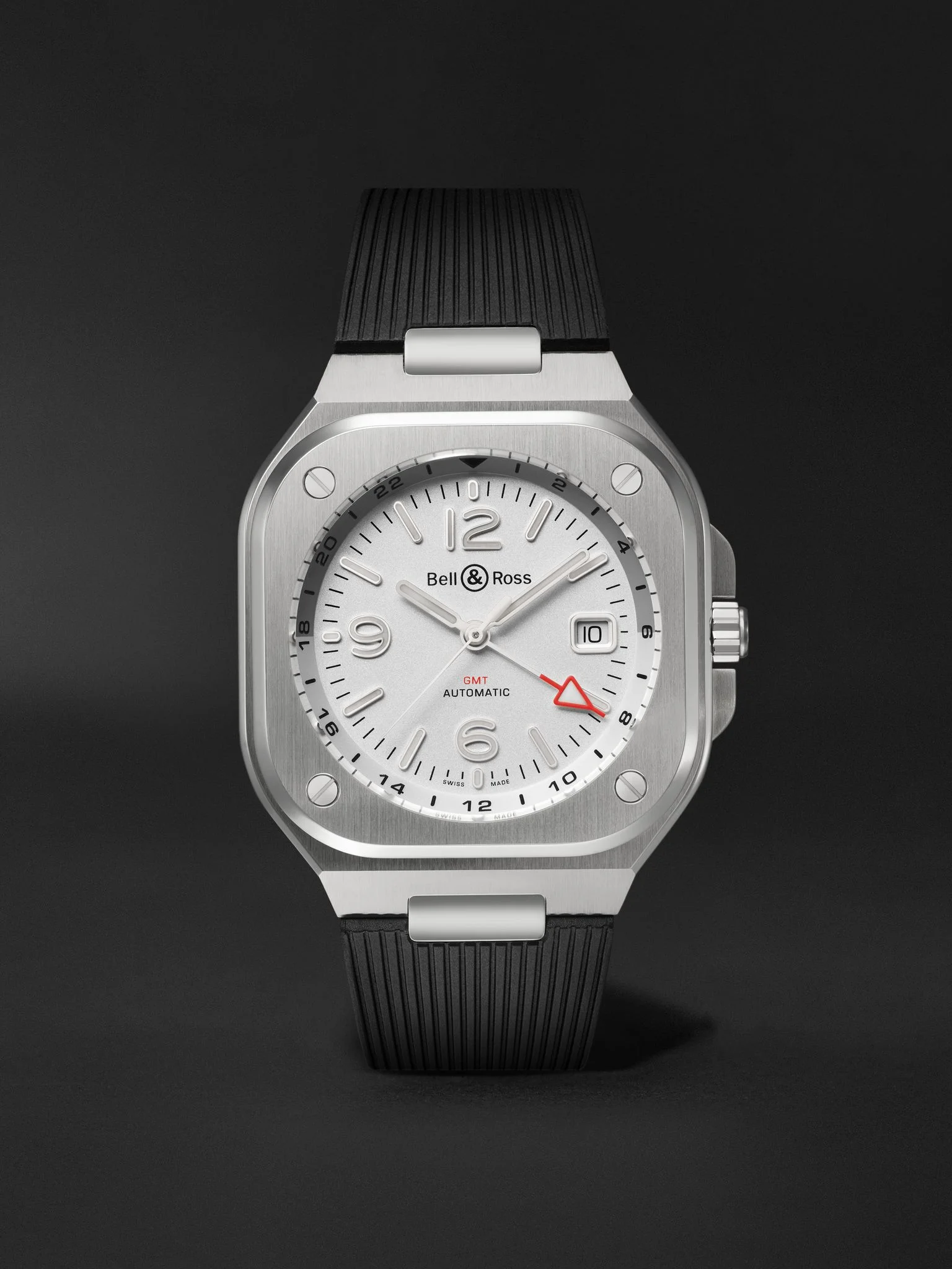 BR 05 Automatic GMT Stainless Steel Watch, Ref. BR05G-SI-ST/SRB BU23NOV White - 1