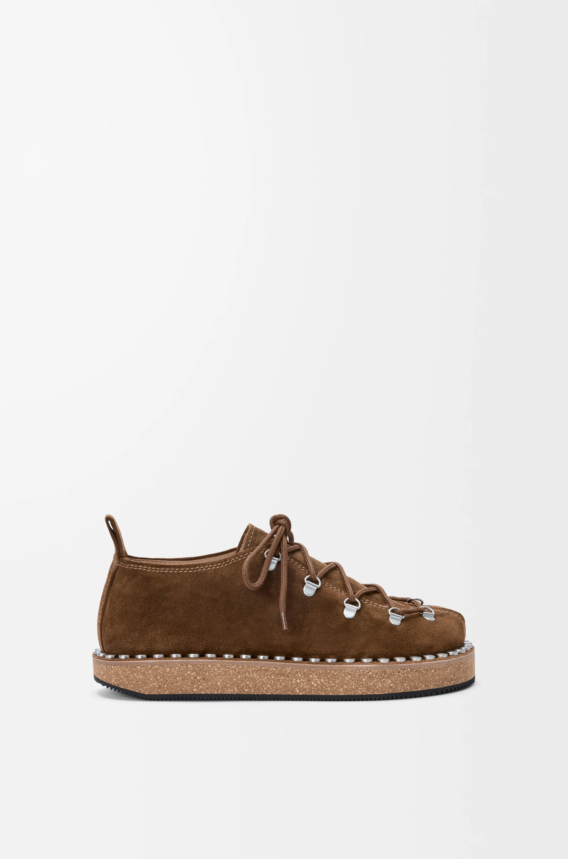 Rivet lace-up in suede calfskin - 1