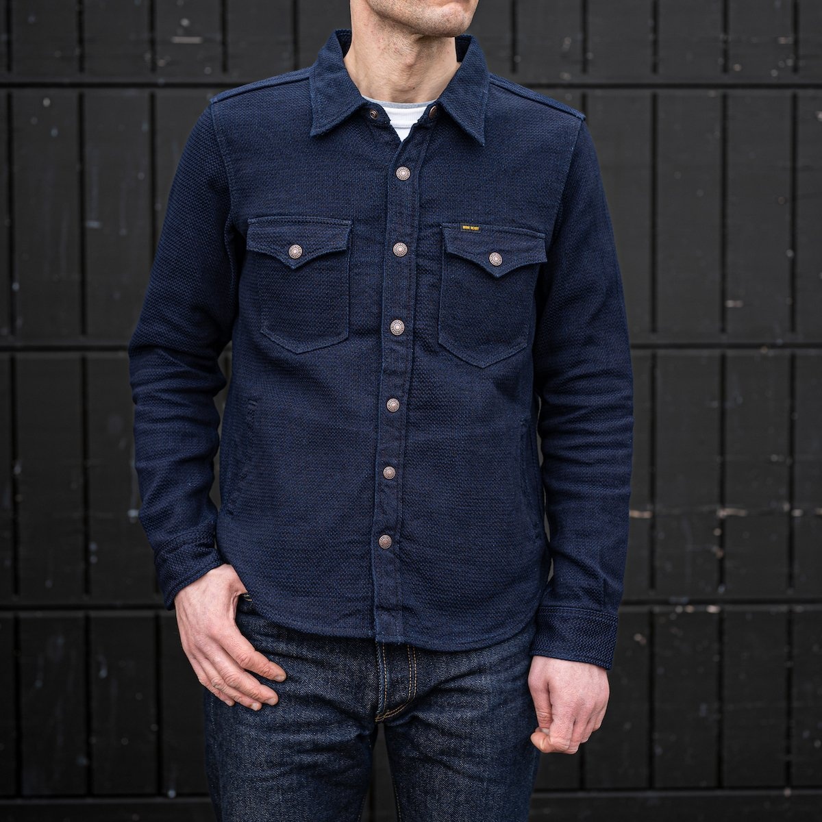 IHSH-389-IND 12oz Dobby Cloth CPO Shirt - Indigo - 4