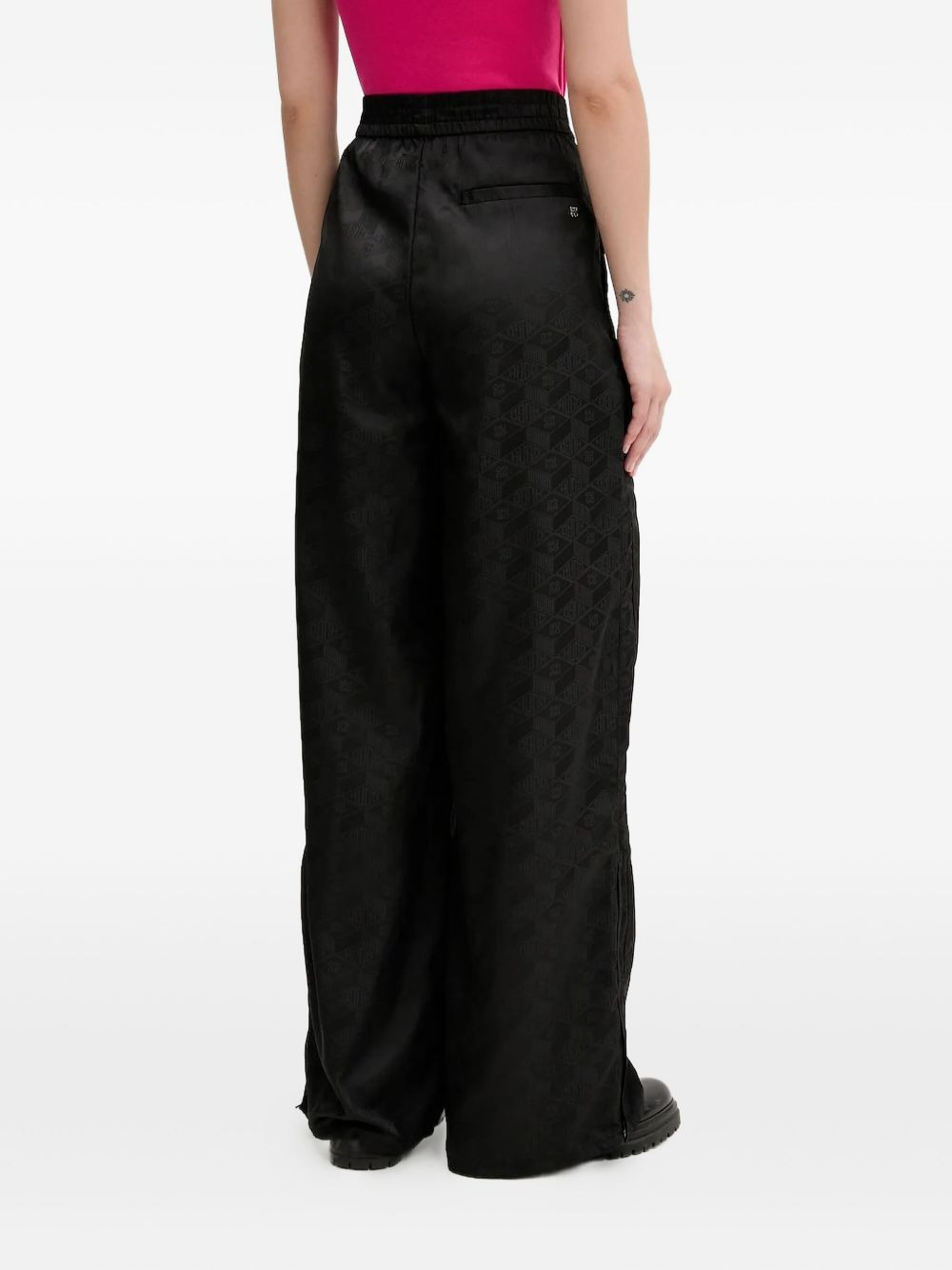 logo-plaque wide-leg trousers - 2