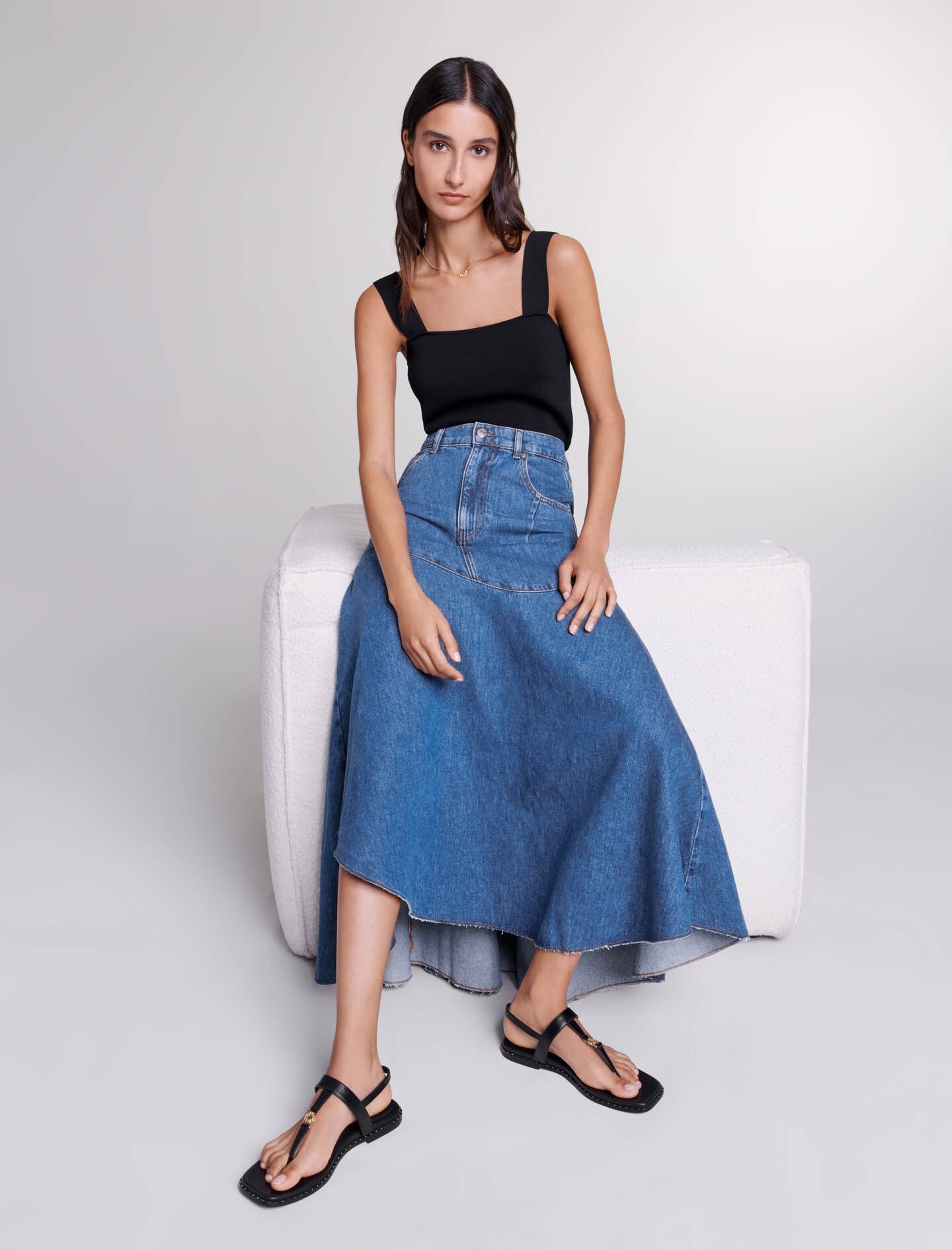 Asymmetrical denim skirt - 7