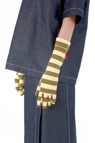 SUNNEI KNIT GLOVES / brown & yellow outlook