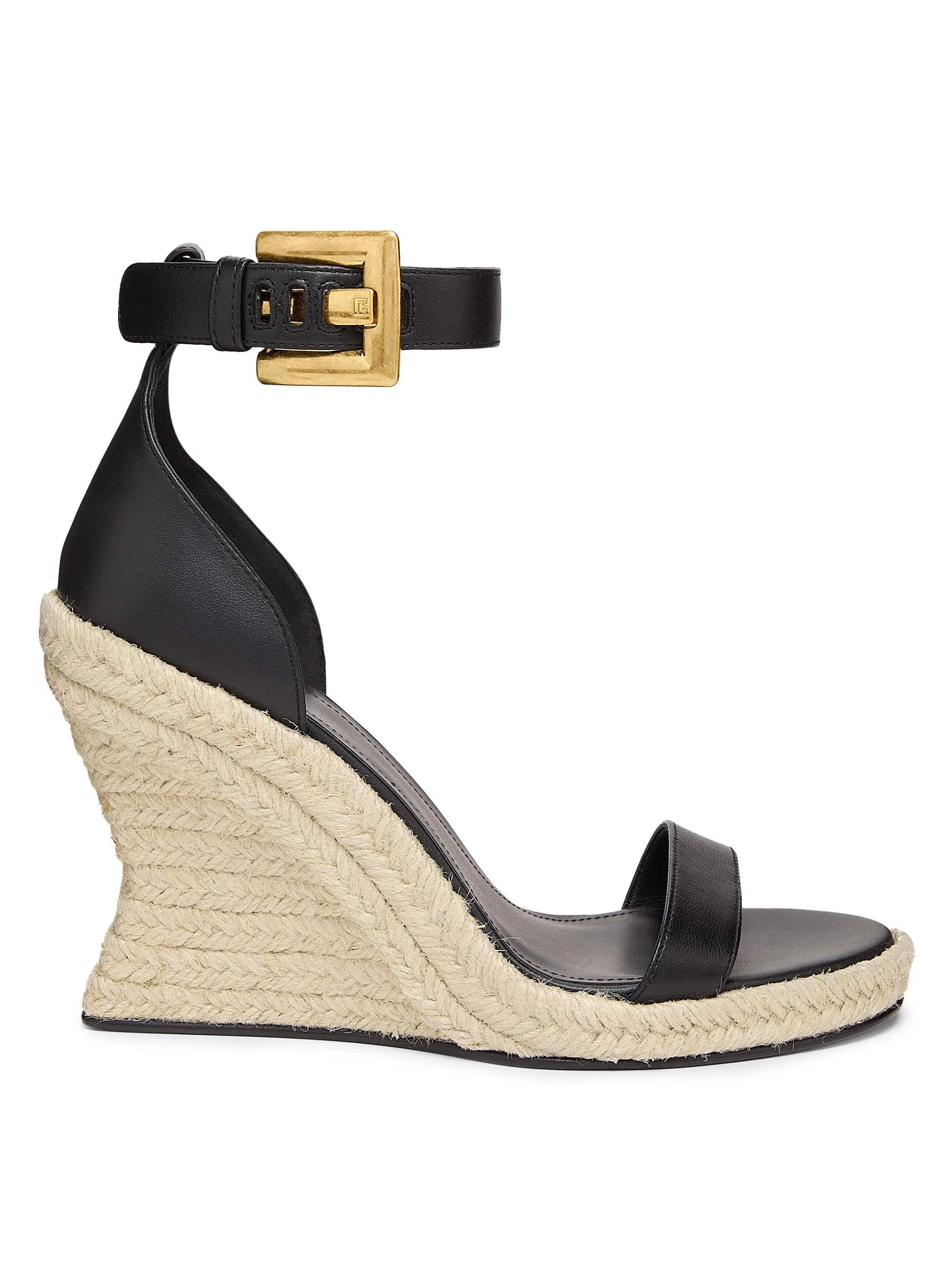 Women's XO Anthem 95MM Leather Espadrilles - Black - 1
