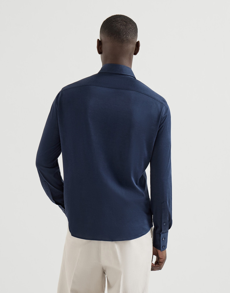 Silk and cotton jersey shirt with spread collar 3