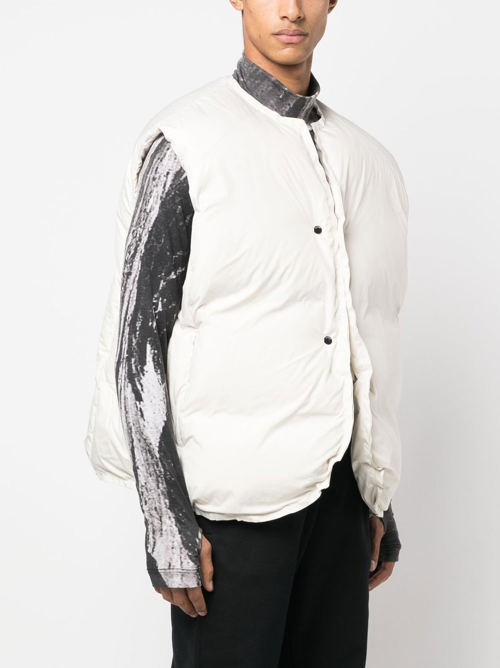 puffer button-up gilet - 3