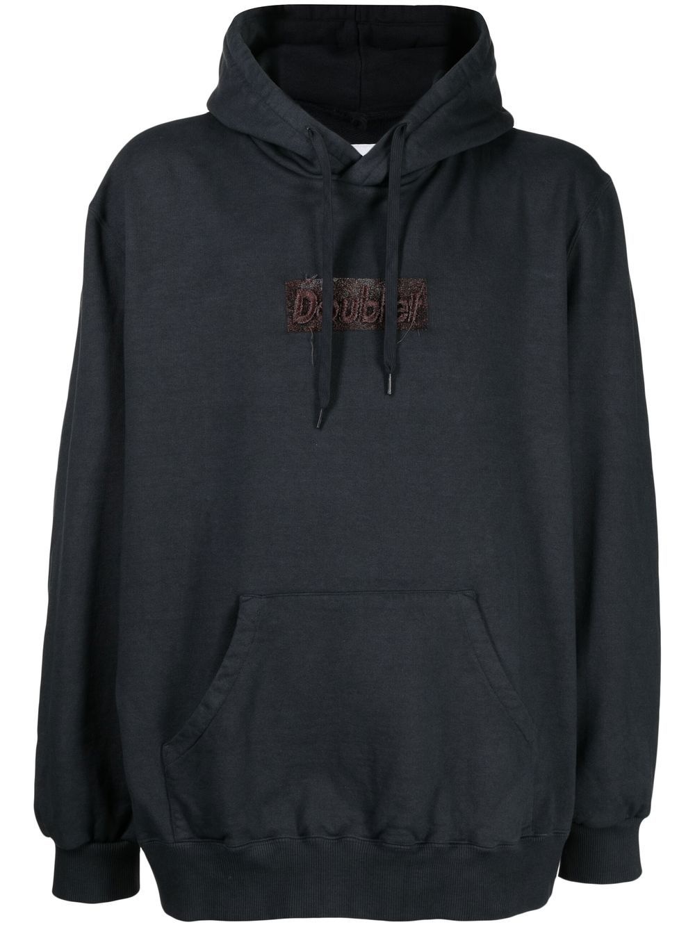 logo-patch cotton hoodie - 1
