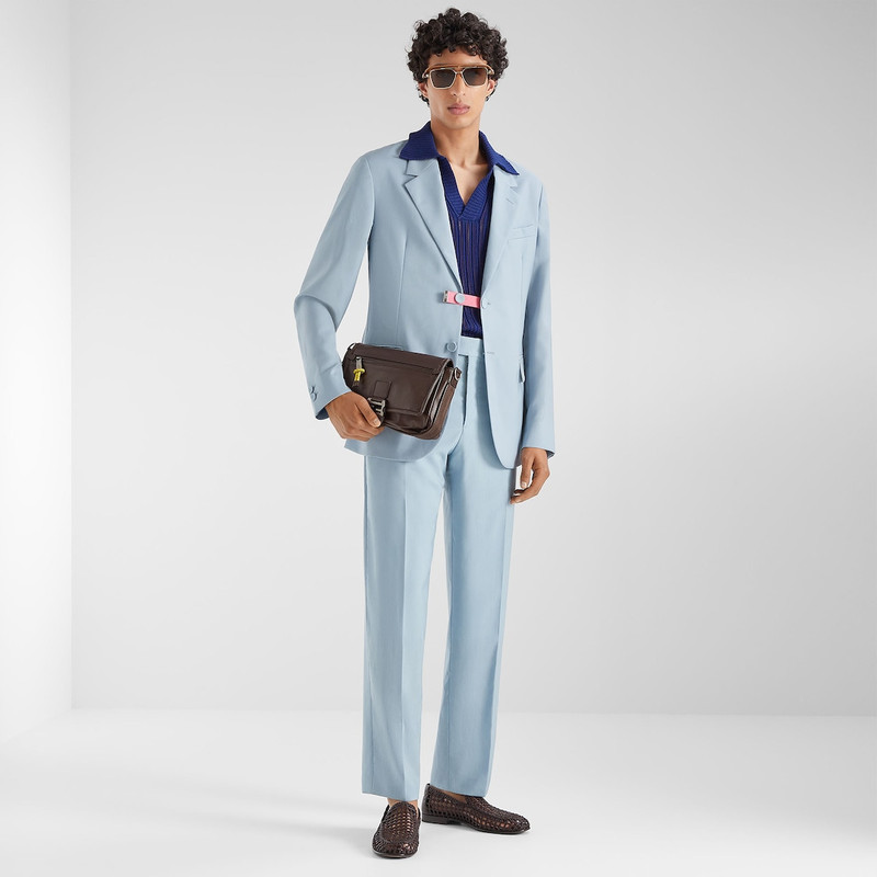 FENDI Jacket Light blue wool canvas blazer outlook