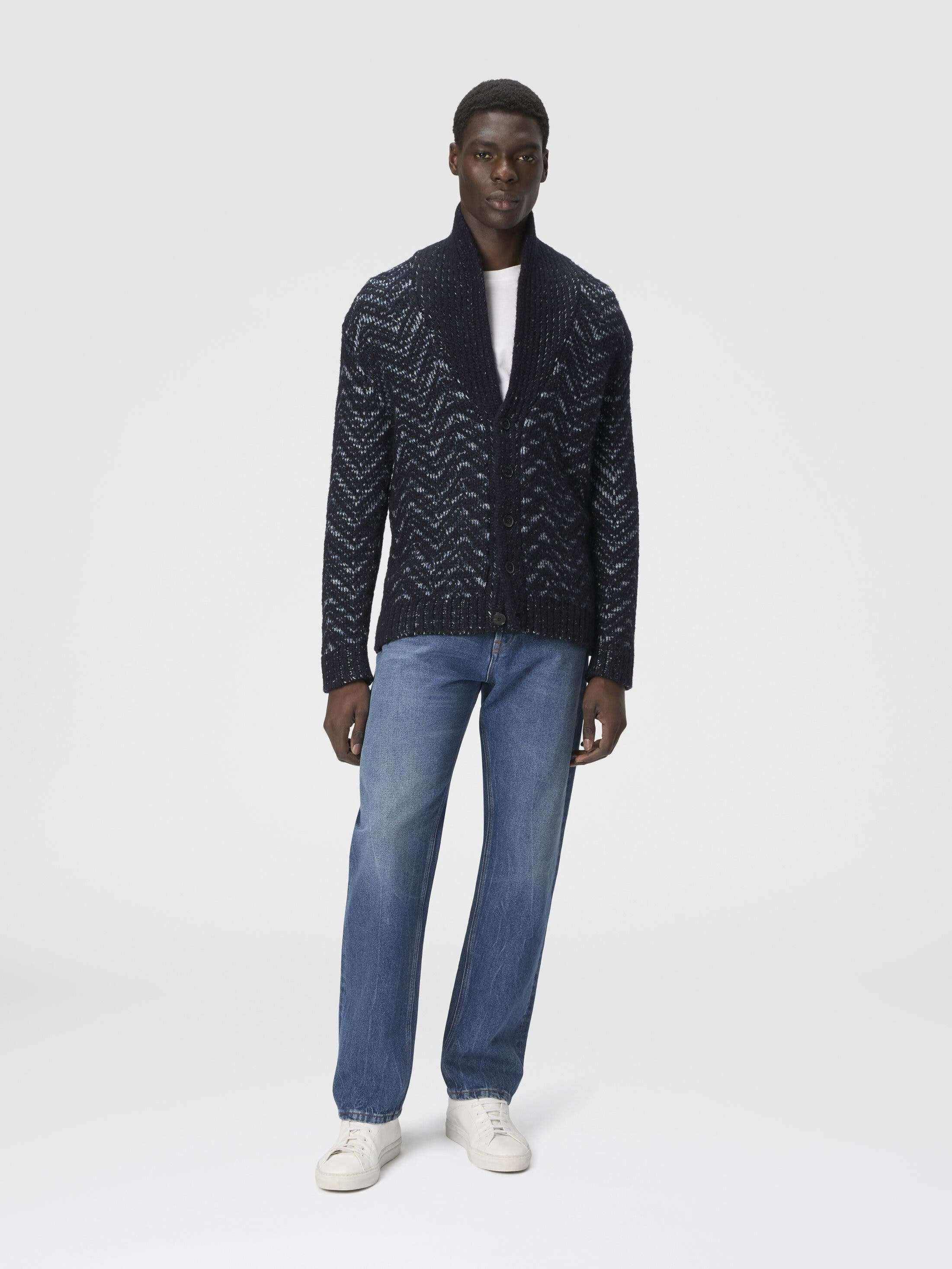 Missoni Buttoned Cardigan With Chevron Pattern in Blue at Nordstrom - 2