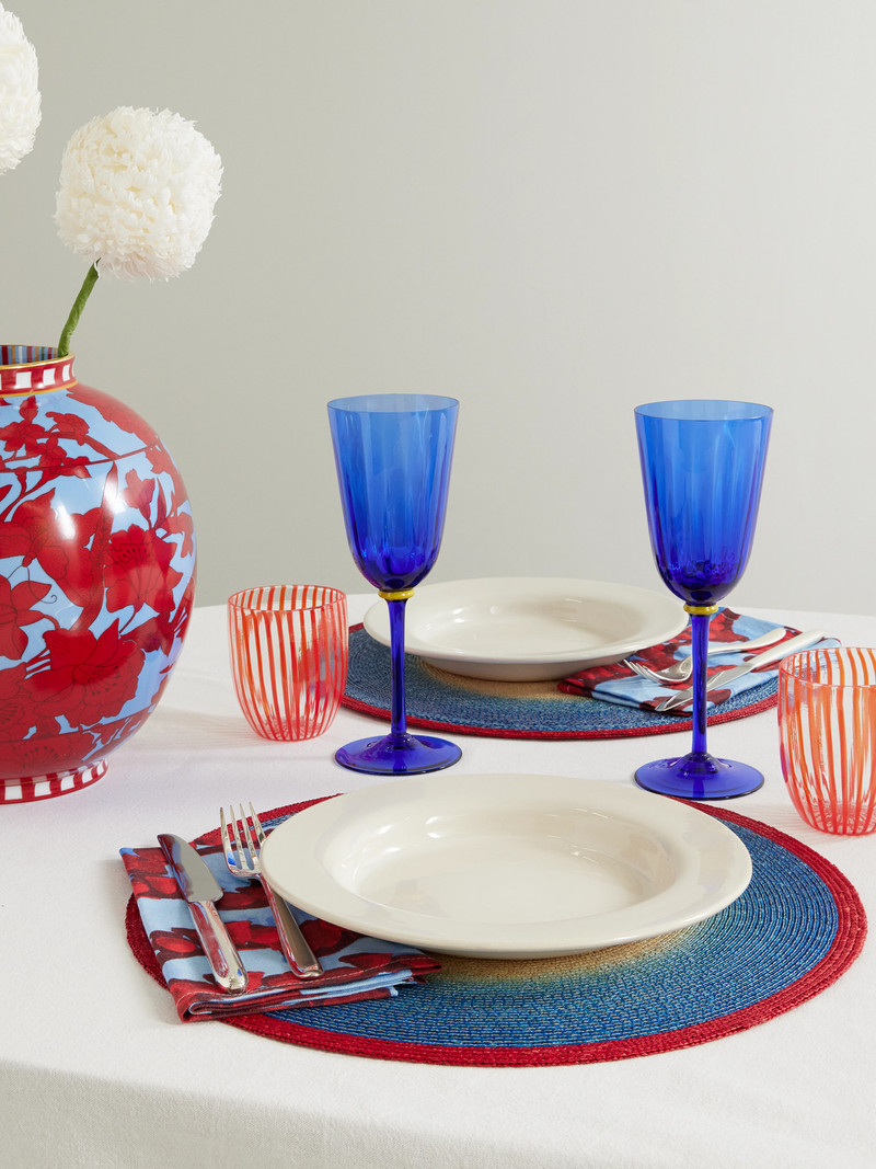 La DoubleJ Sunset Set Of Two Painted Straw Placemats outlook