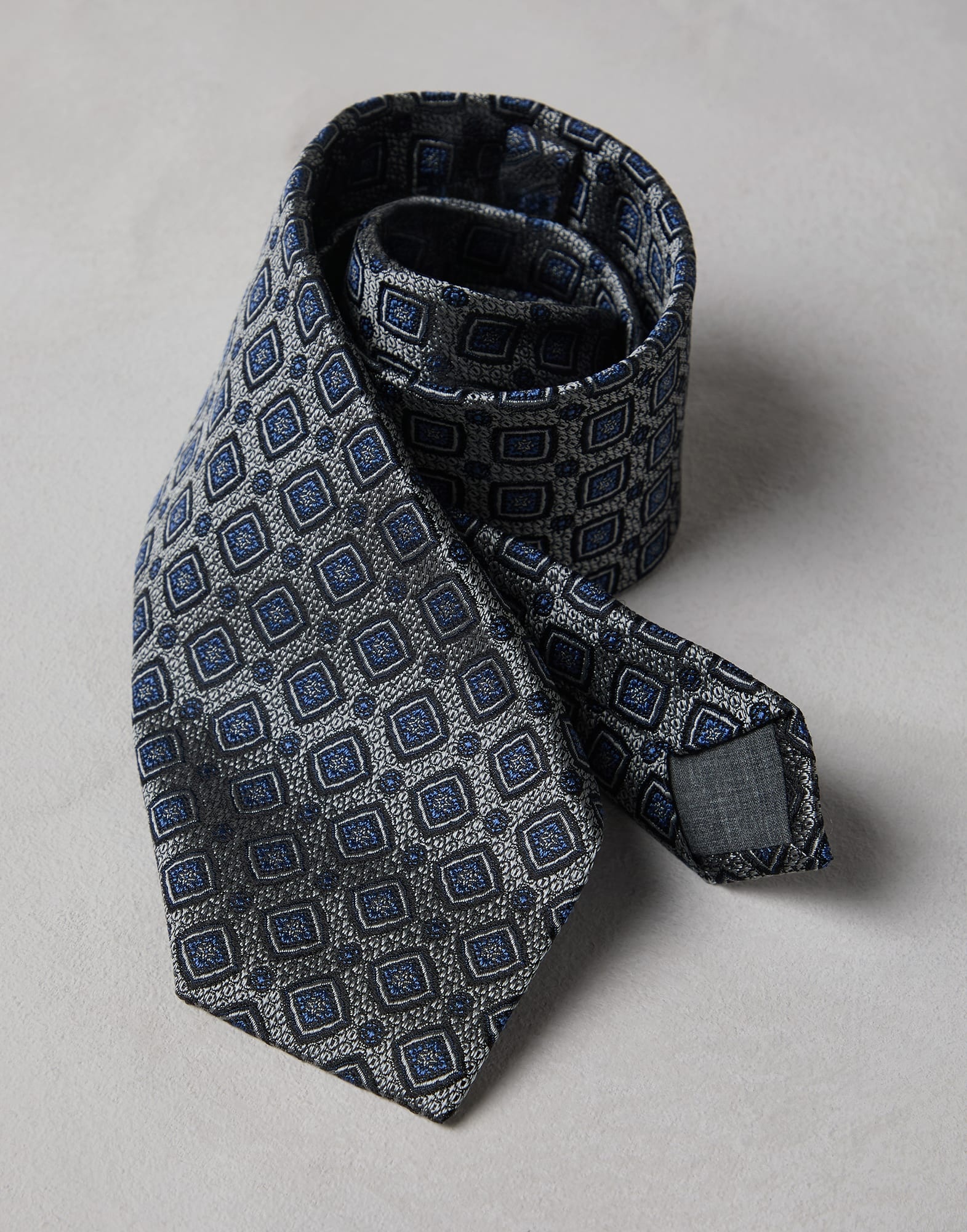 Silk geometric jacquard tie - 2