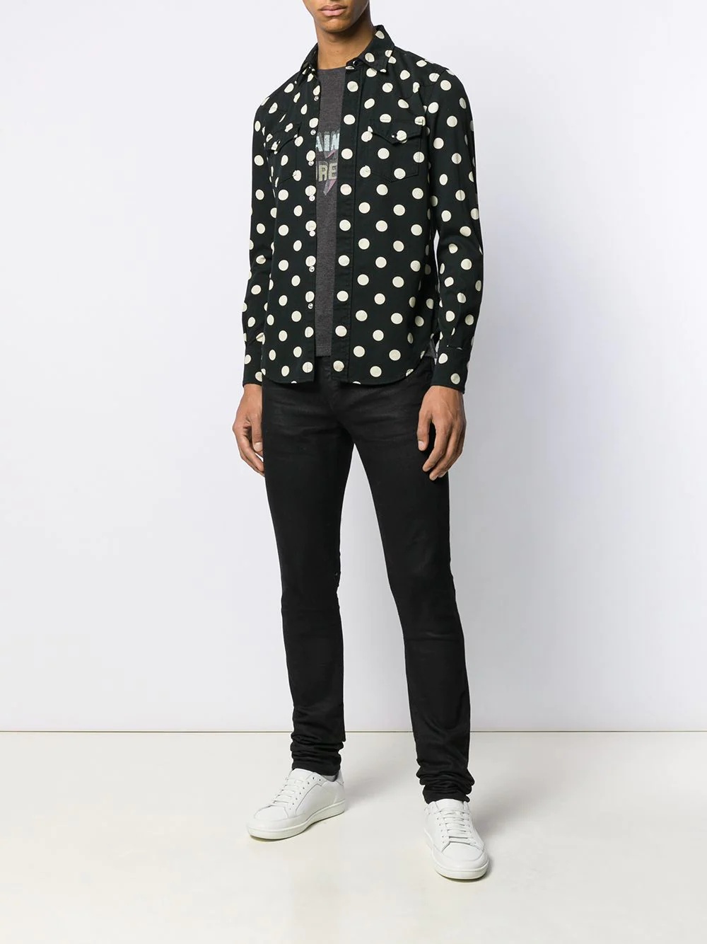 slim western polka dot shirt - 2