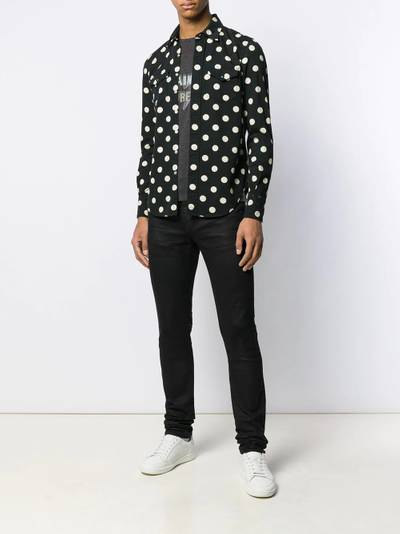 SAINT LAURENT slim western polka dot shirt outlook