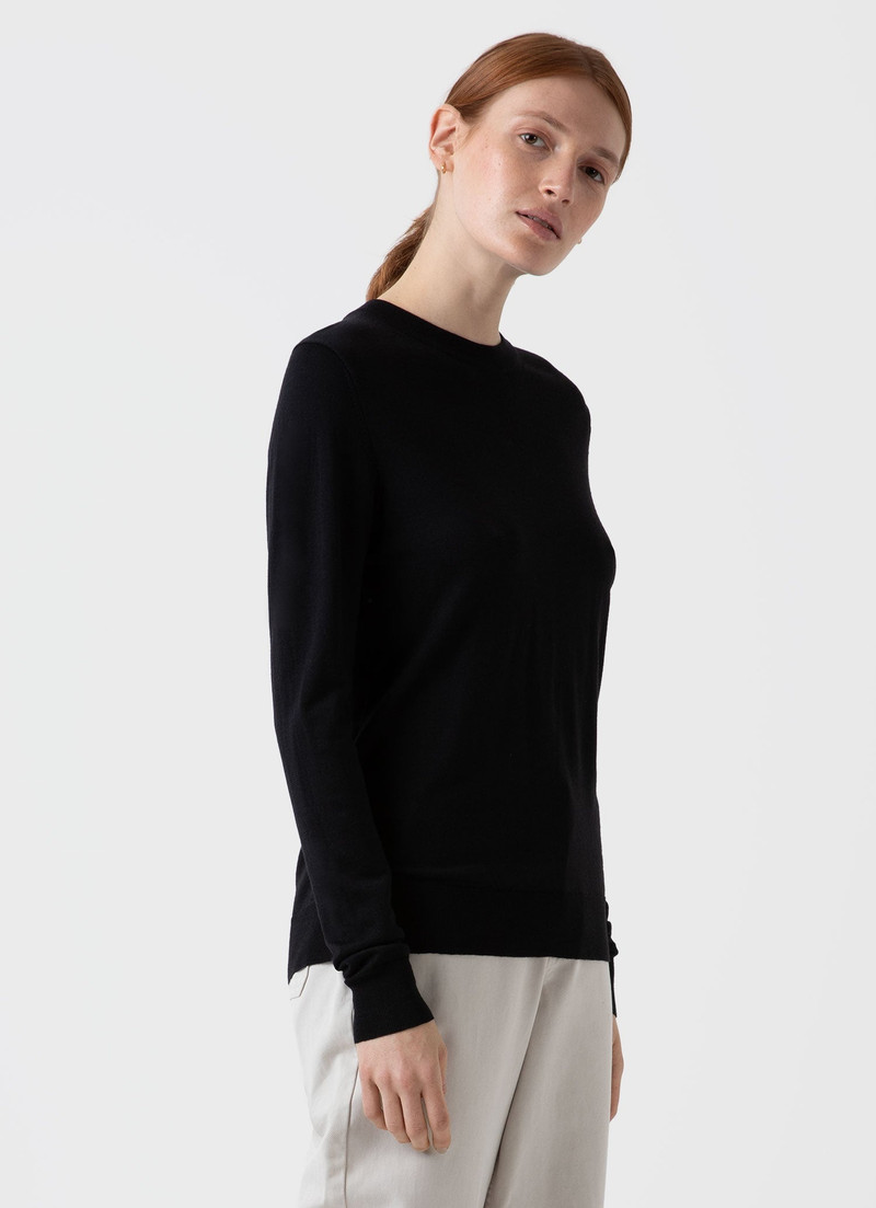 Sunspel Merino Silk Crew Neck jumper outlook