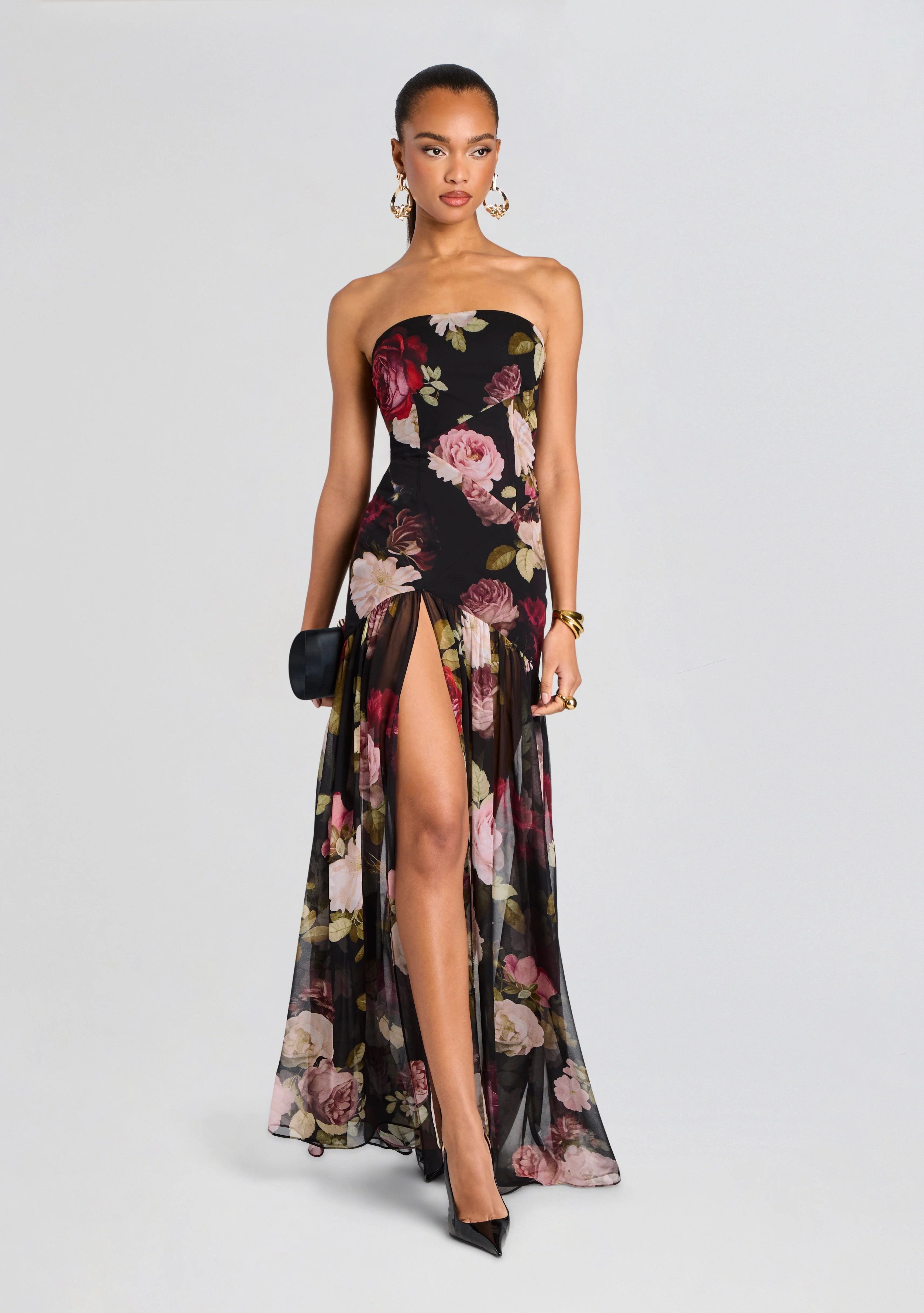NICOLE SILK CHIFFON DRESS - 1