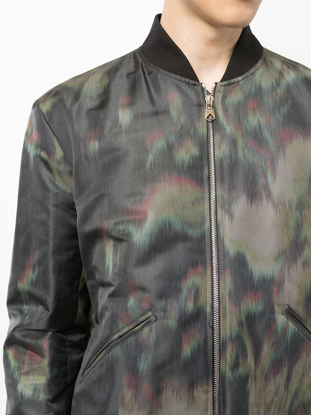 abstract-print zip-up bomber jacket - 5