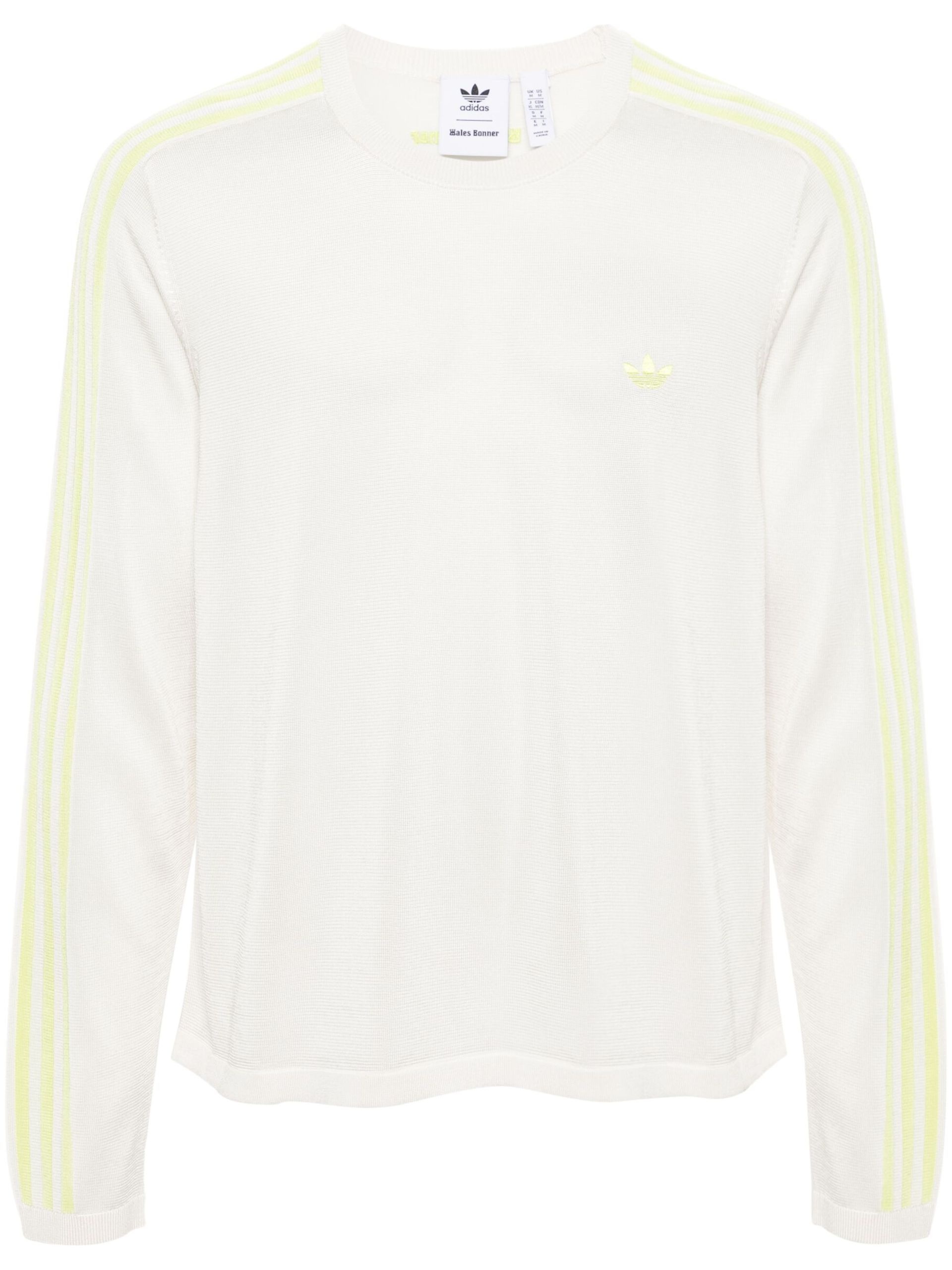 White 3-Stripes Crew-Neck Sweater - 1