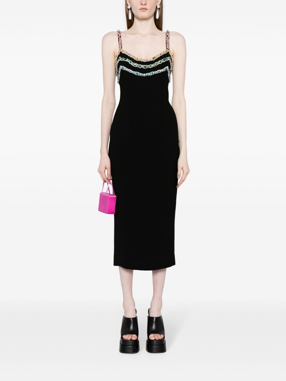 crystal-embellished cady midi dress - 2