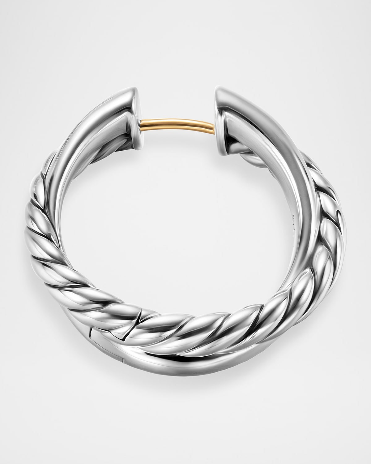 Crossover 2 Row Hoop Earrings in Silver, 22mm - 5