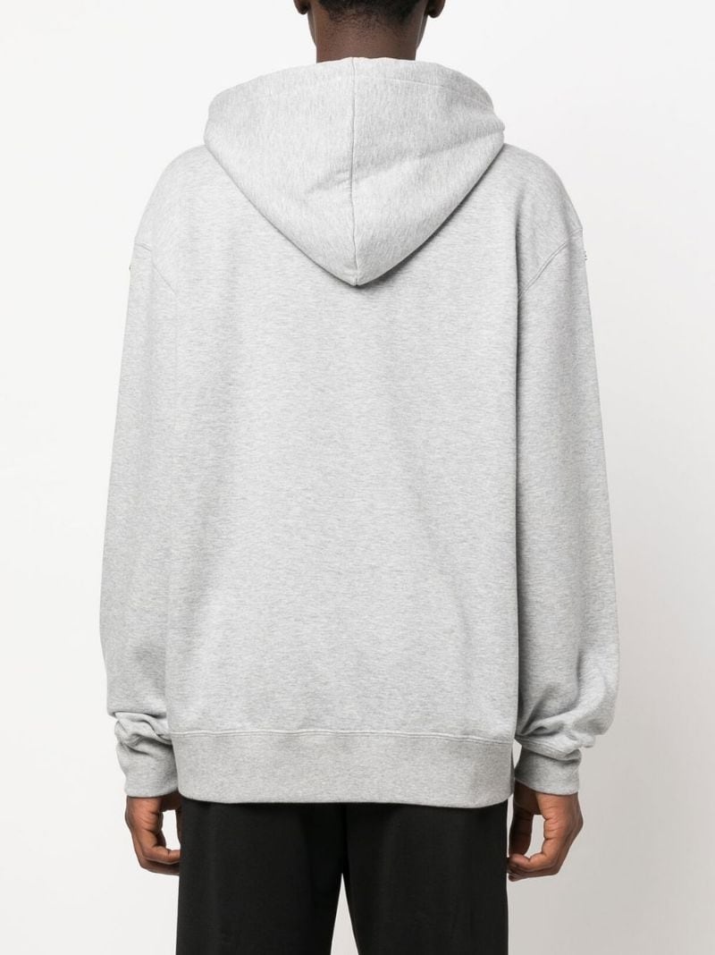 スウェット・トレーナー ETRO COTTON HOODIE WITH PATCHWORK LOGO PRINT Etro Patchwork Logo-print Rib-trimmed Hoodie In Grey | ModeSens
