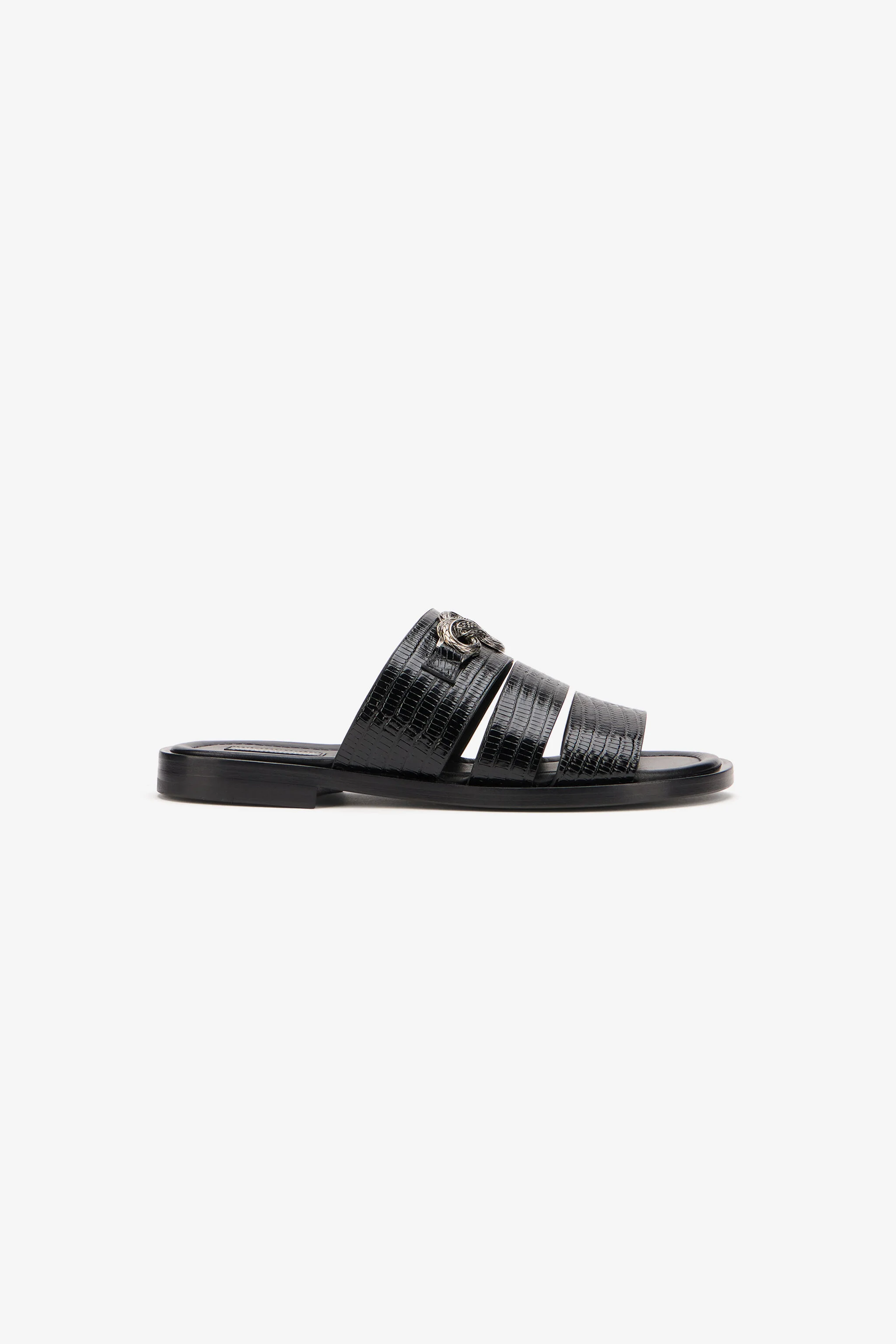 Black Leather Sandals - 1