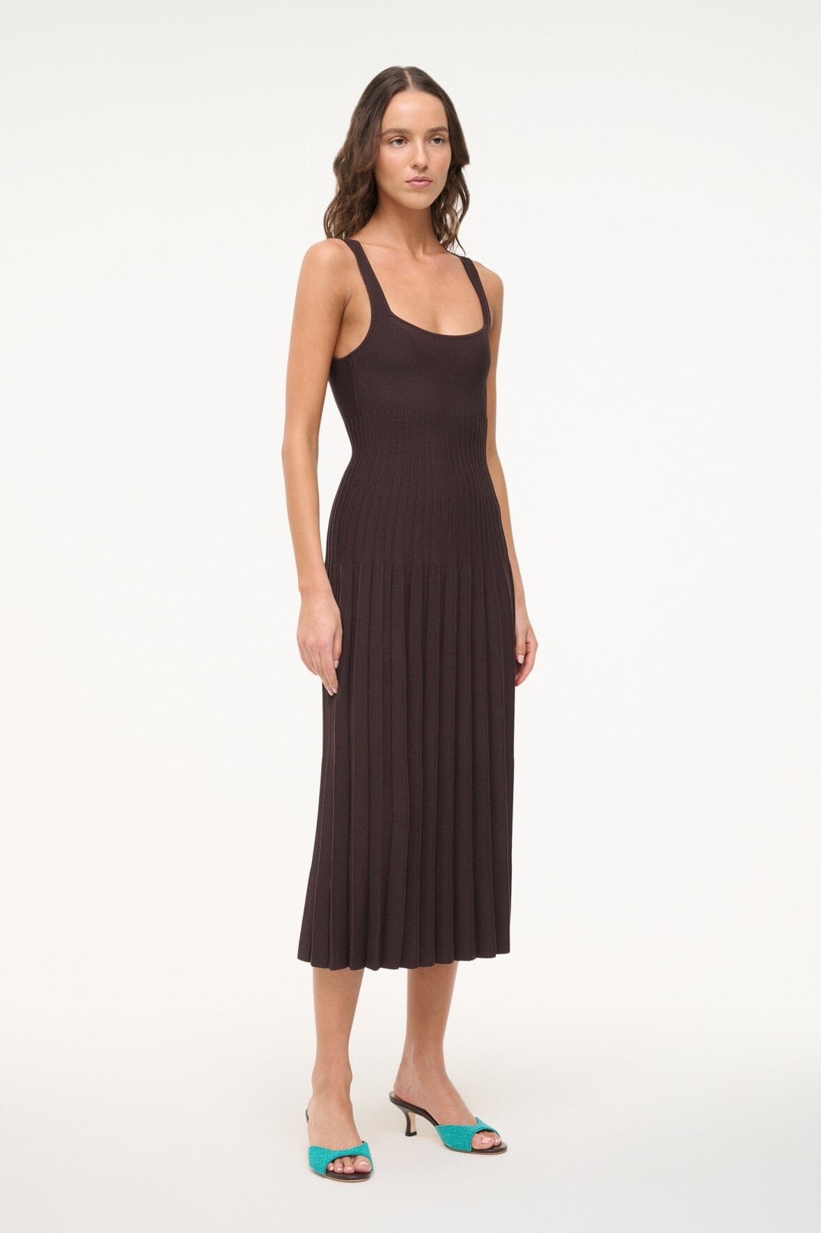 STAUD ELLISON DRESS EARTH - 3