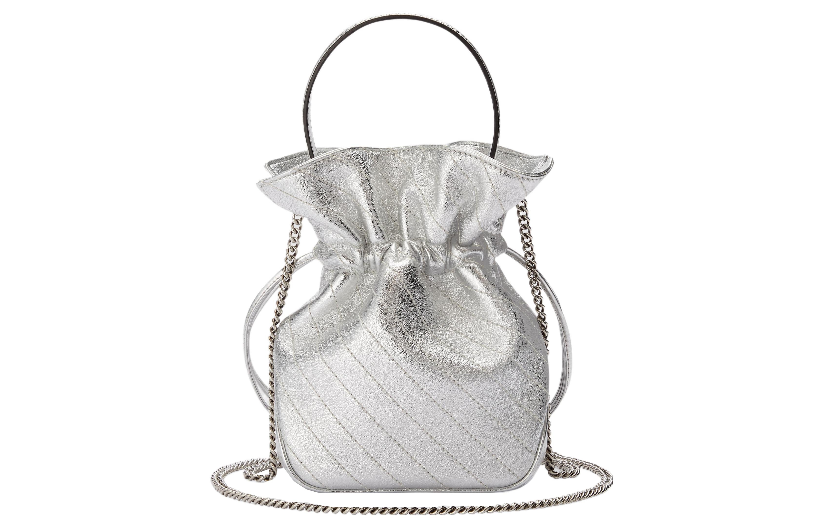 (WMNS) Gucci Blondie Mini Bucket Bag 'Silver Leather' 760313-AACT3-8106 - 3