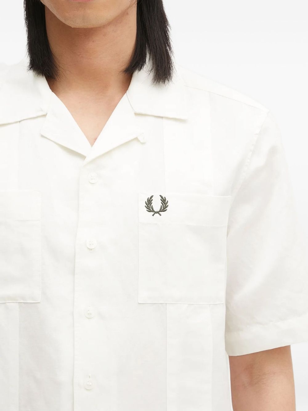 logo-embroidered shirt - 5