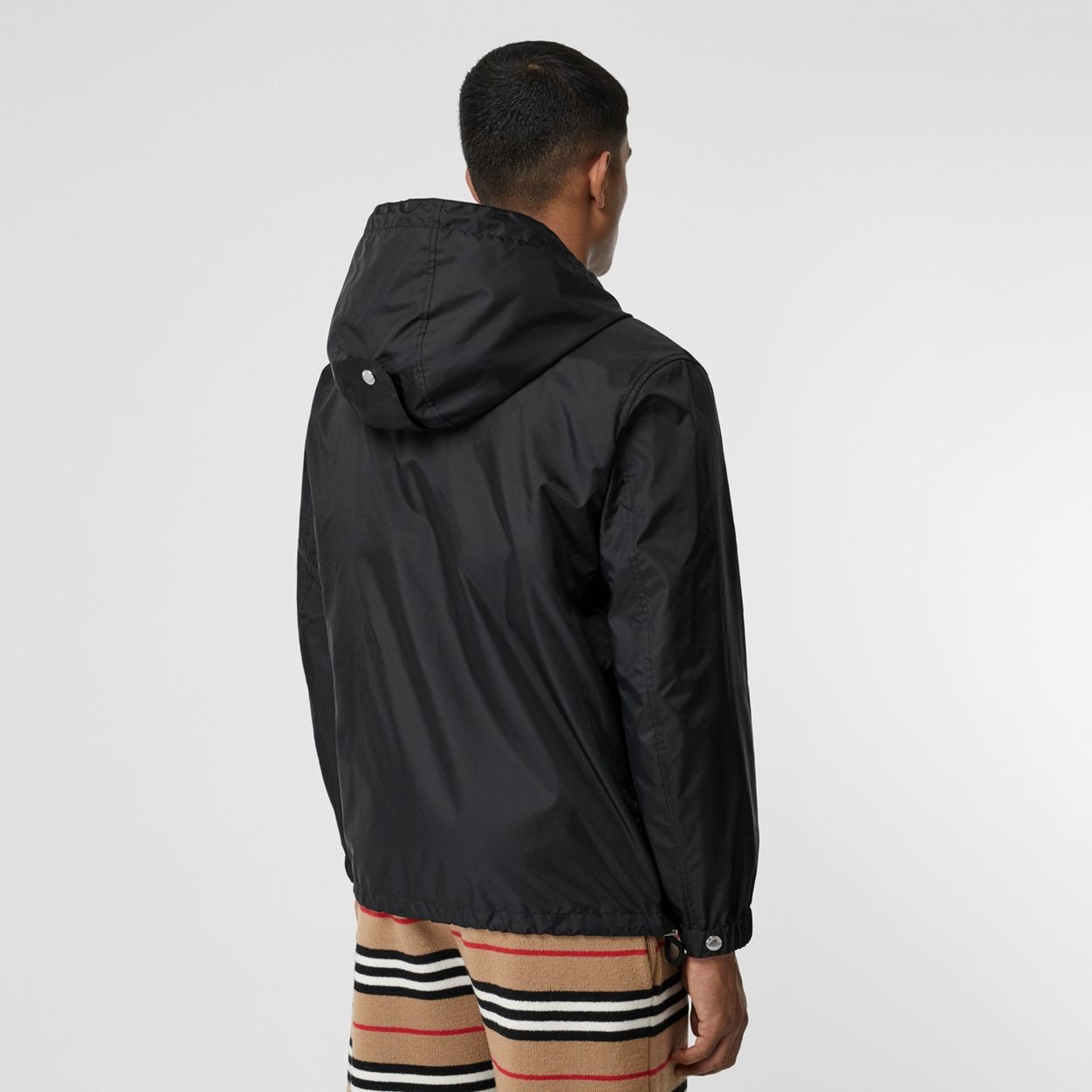 Icon Stripe Detail Nylon Canvas Hooded Jacket - 4