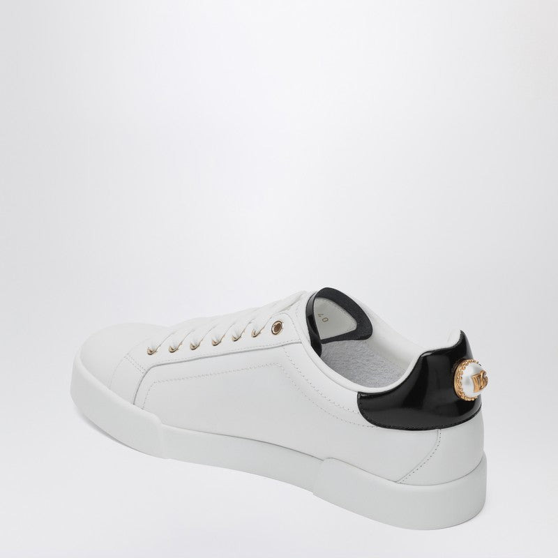 Dolce&Gabbana White/Gold Leather Portofino Sneakers Women - 2