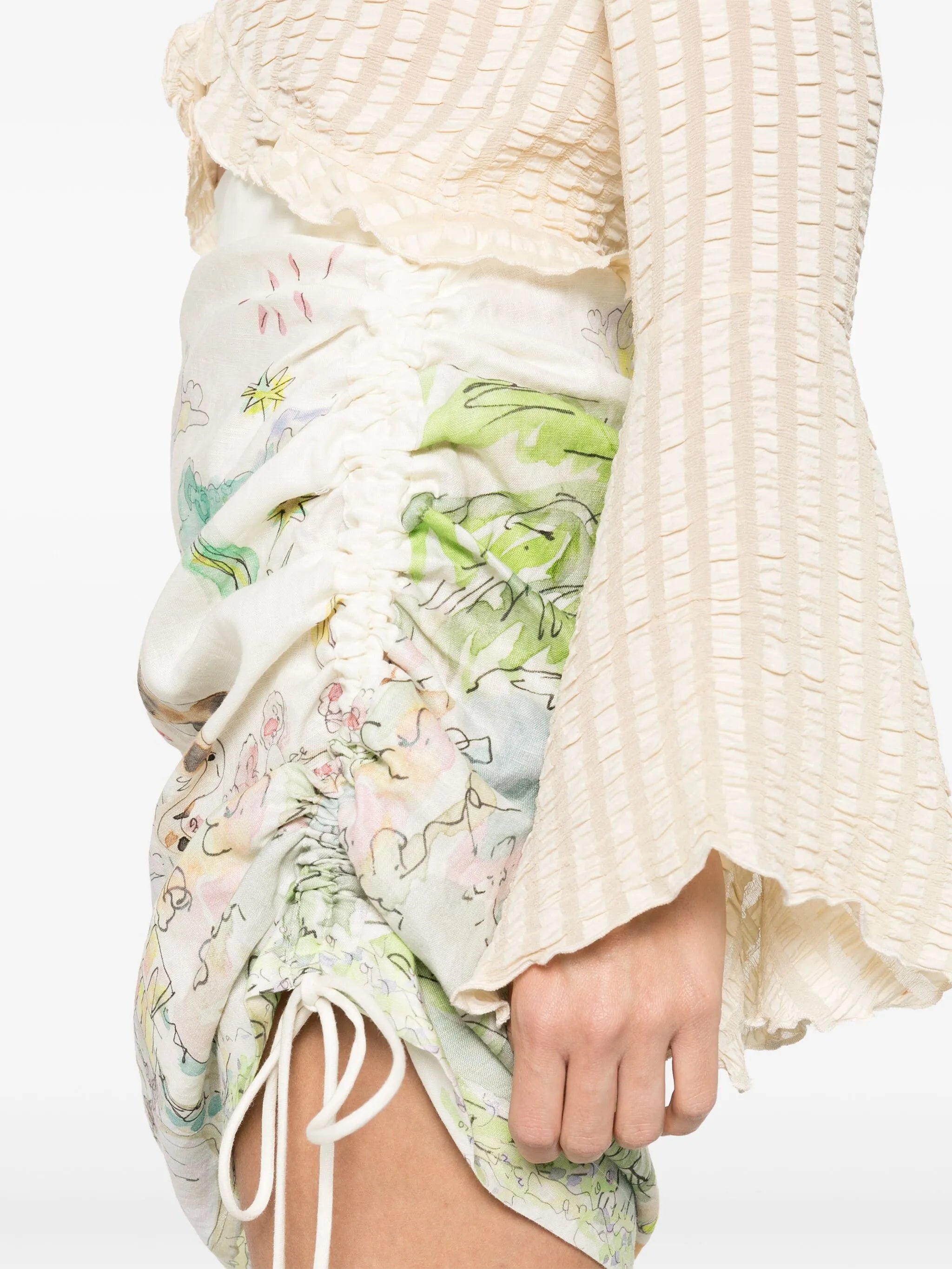 Linen Draped Skirt - 2