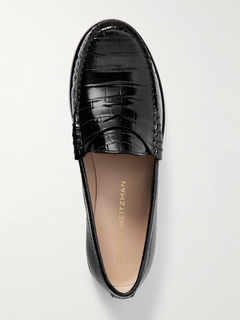 Lottie Croc-effect Polished-leather Loafers 5