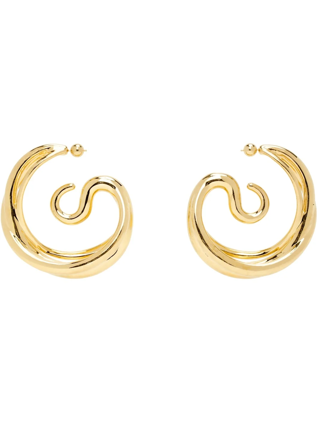 Gold Triptych Large Earrings - 1