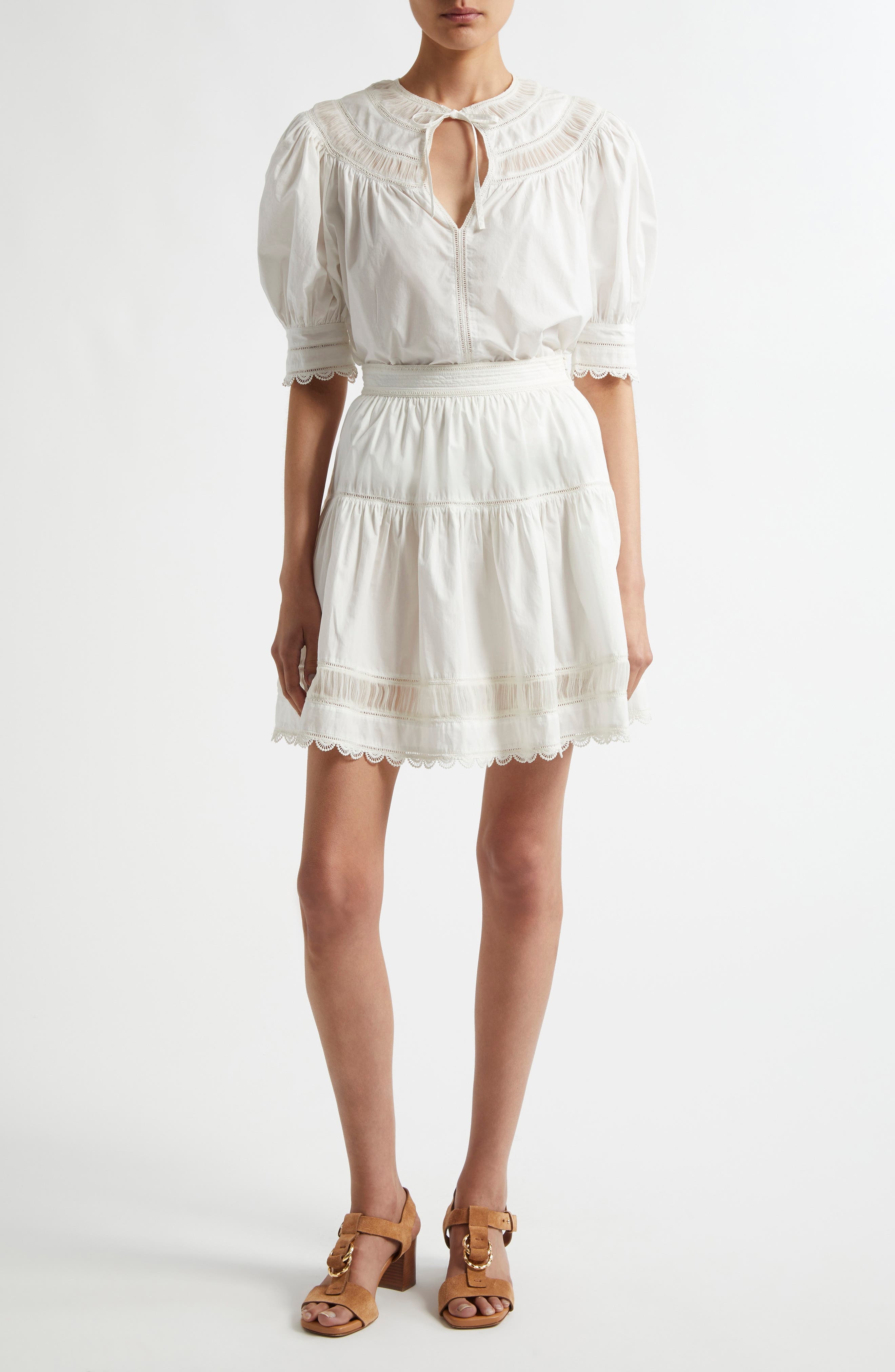 Ulla Johnson Ayla Tiered Cotton Skirt in Cowrie at Nordstrom - 2