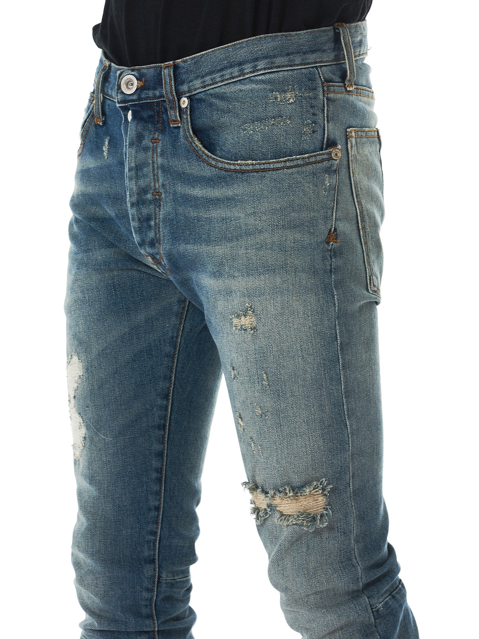 Stonewashed Distressed Jeans - 6
