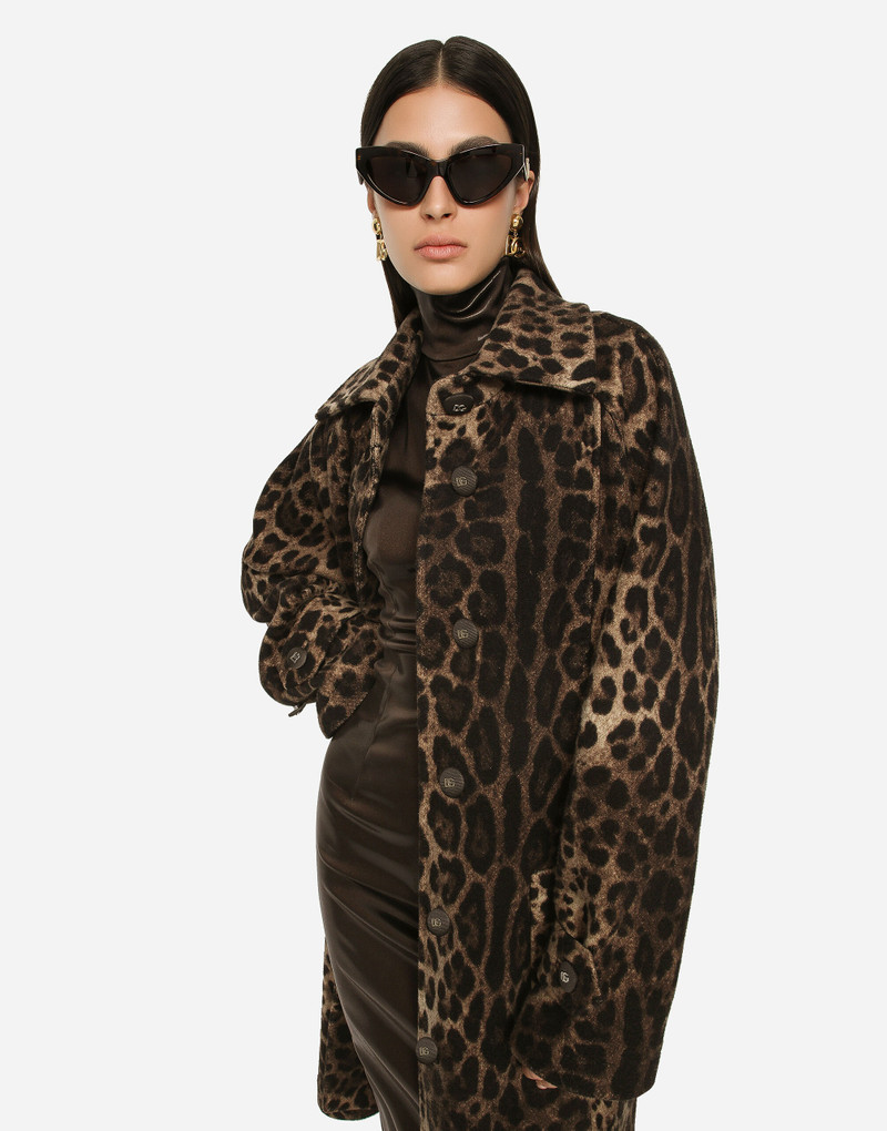 Belted leopard-print wool coat 4