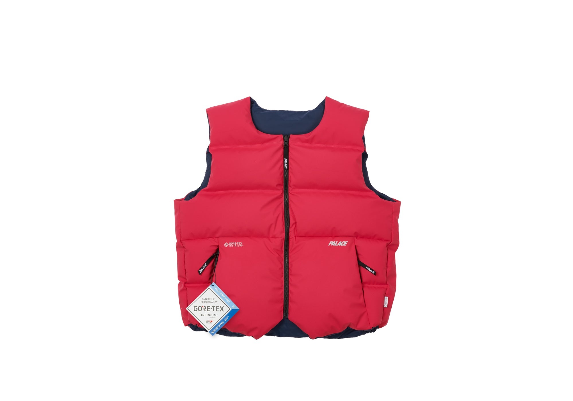 PALACE GORE-TEX INFINIUM REVERSO DOWN VEST PINK / NAVY | REVERSIBLE