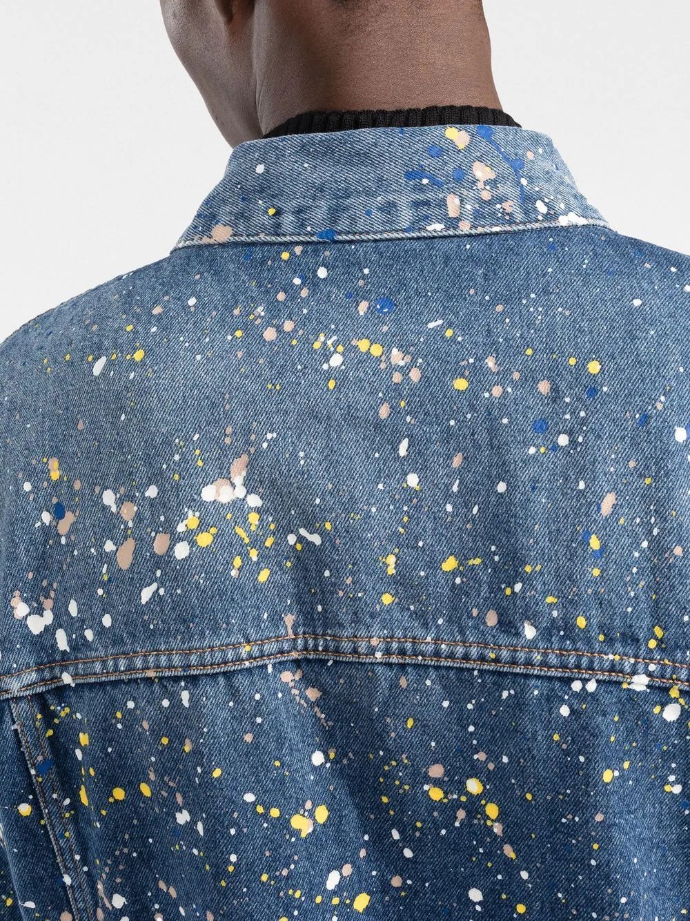 paint-splatter denim jacket - 5