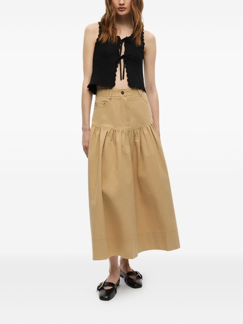 GANNI logo-patch skirt outlook