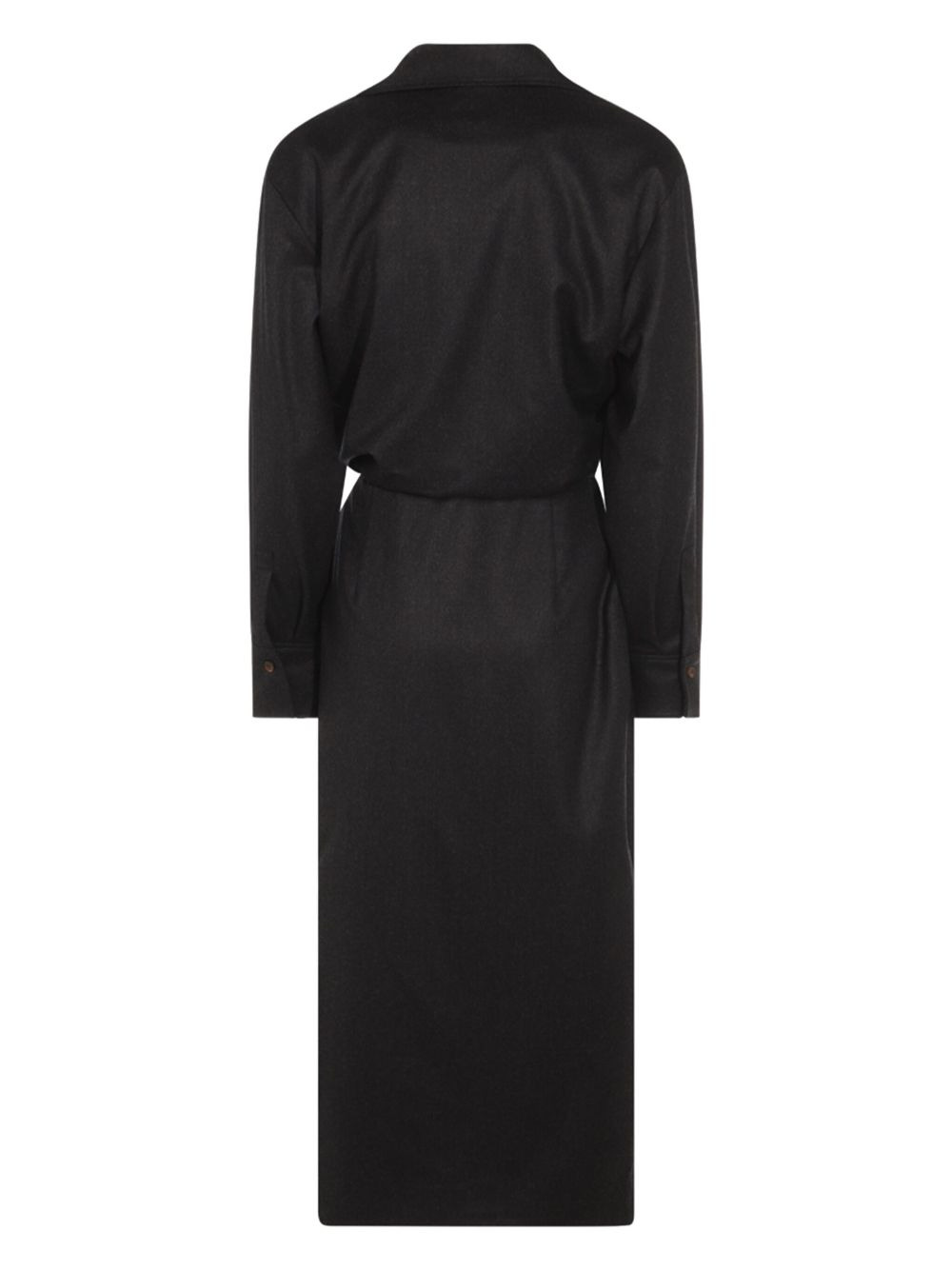 wrap-effect midi shirt dress - 3