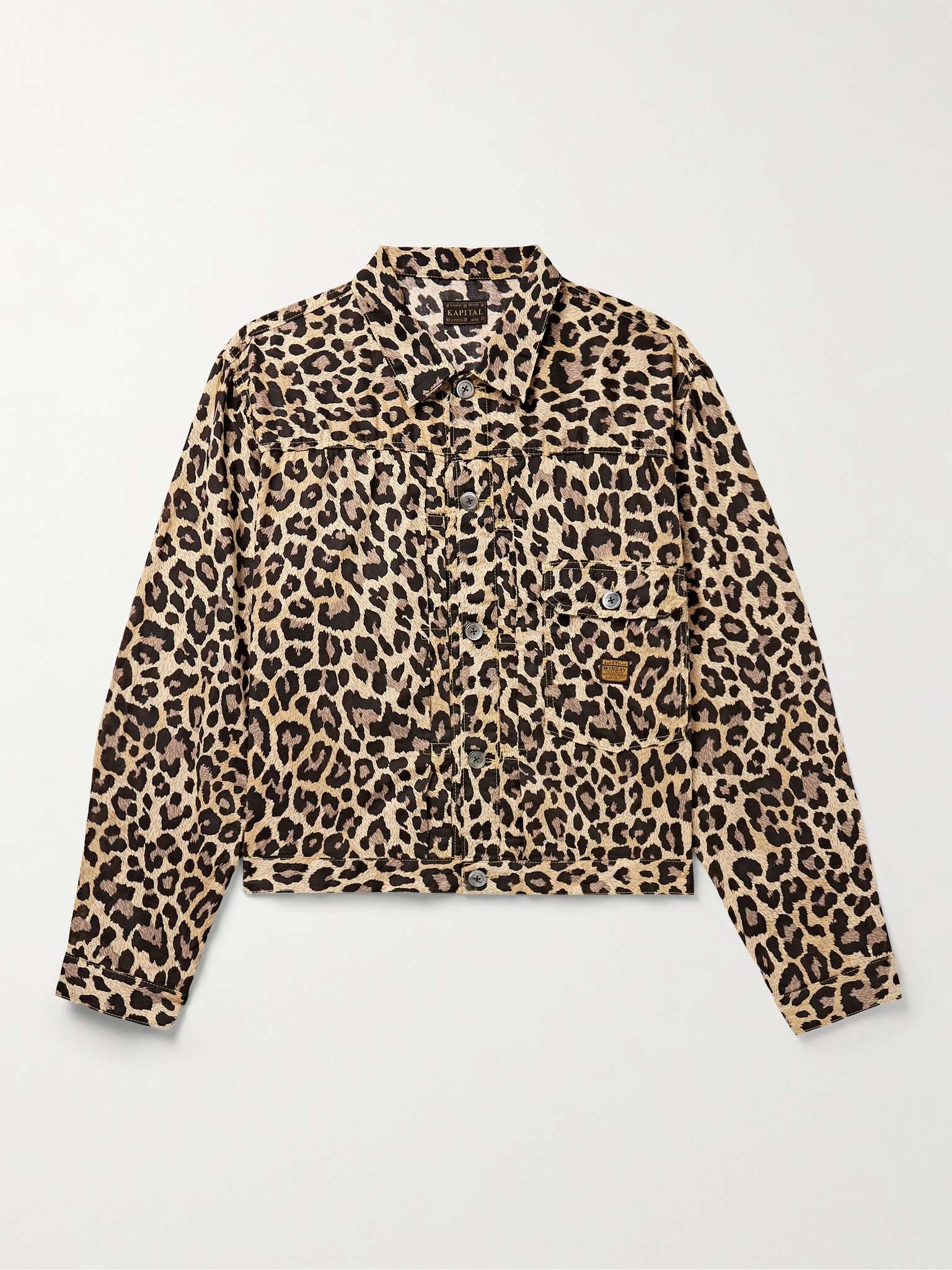 Leopard-Print Cotton-Gauze Shirt Jacket