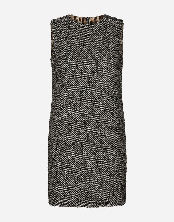 Short speckled tweed A-line dress - 3