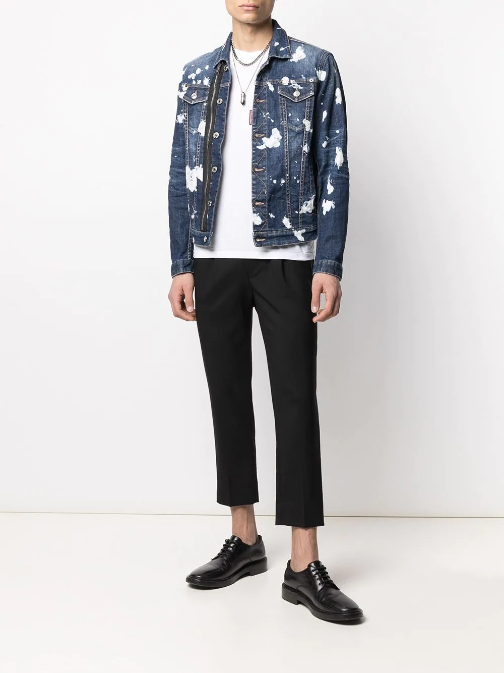 paint splatter denim jacket - 2