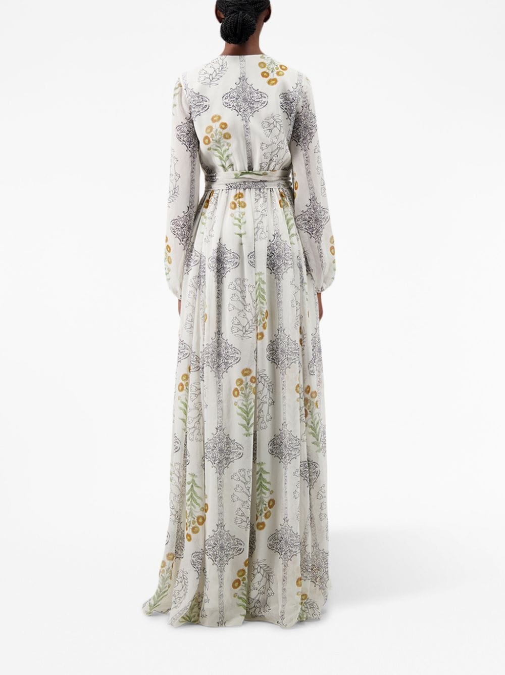floral-print silk maxi dress - 4