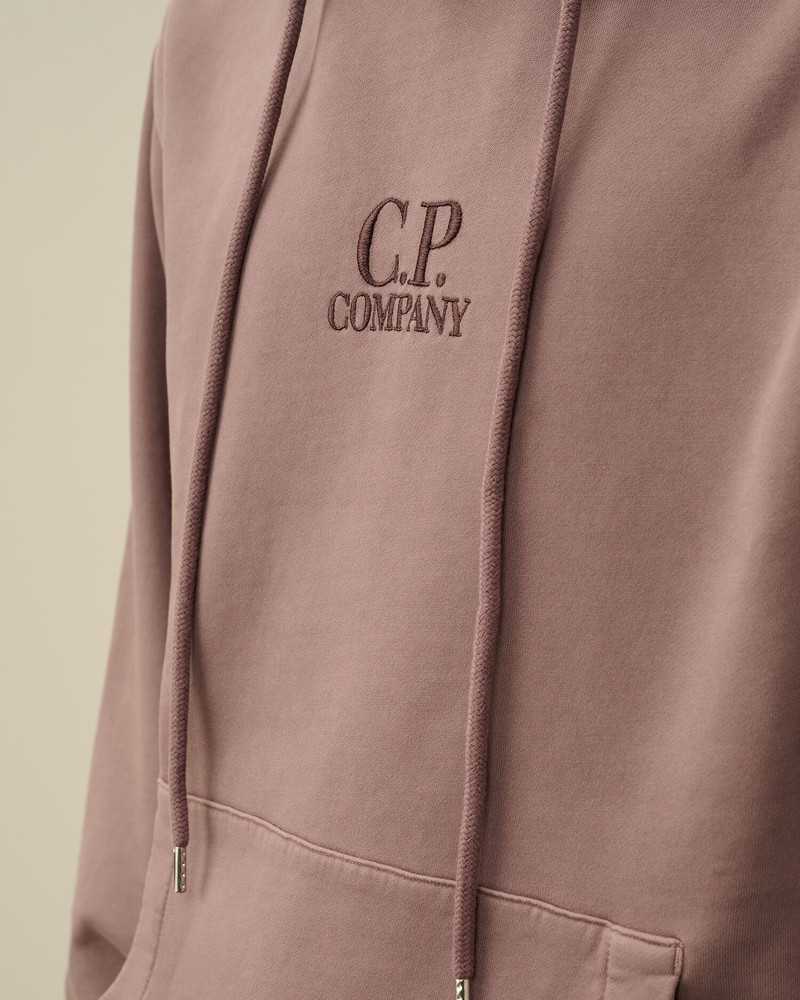 Brushed and Emerized Diagonal Fleece Logo Hooded Sweatshirt 8